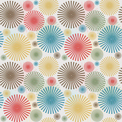 Vintage seamless background with dotted flowers