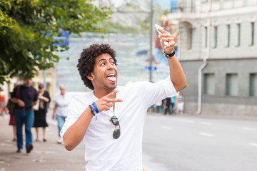 Dominican guy taking selfi