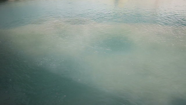 Hot spring with boiling water at the Caldeiras in the city of Furnas, Sao Miguel island, Azores.