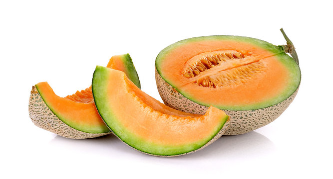 Cantaloupe melon isolated on the white background