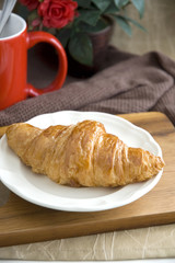 fresh golden croissant