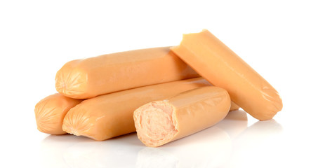 Chicken sausage isolated on the white background