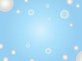 Bubble Like Spheres on Sky Blue Gradient Background with Copy Space