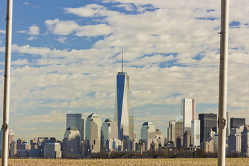 Fototapeta na wymiar View of the Lower Manhattan skyline, New York City