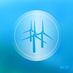 Ecology icon on the blurred background