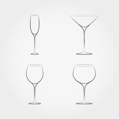 Simple set of classic stemware.