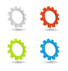 gears cogwheel icon 3d