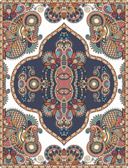 elaborate original floral large area carpet design for print