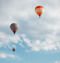 Air balloons in blue sky