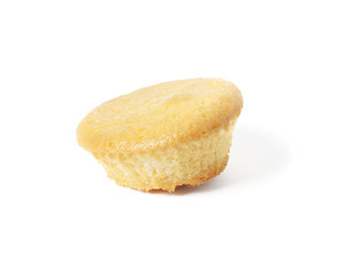 Tasty muffin on white background