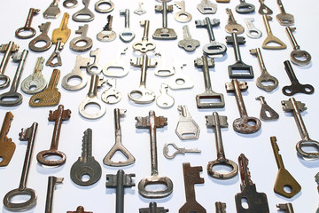 keys on a white background