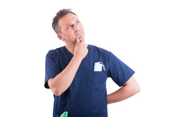 Young doctor thinking to find solutions