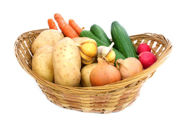 Different vegetables in a basket