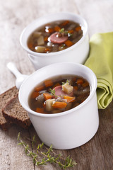 German lentil soup with sausage