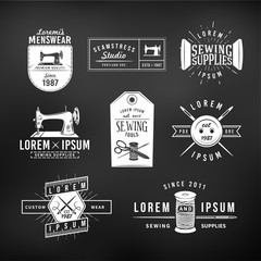 Fototapeta premium Set of vintage tailor labels, emblems and design elements