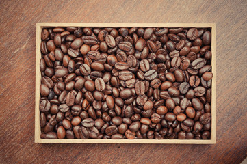 Coffee Beans with filter effect retro vintage style