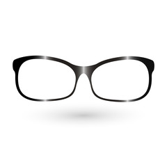 Fototapeta premium Black vector glasses with shadow isolated on white background