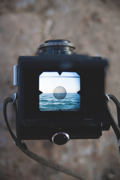 Old Camera And The Sea Viewfinder