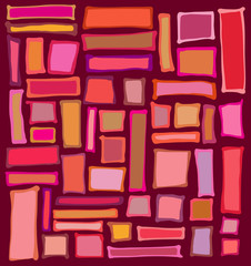 liquid rectangle and square shapes in red pink orange