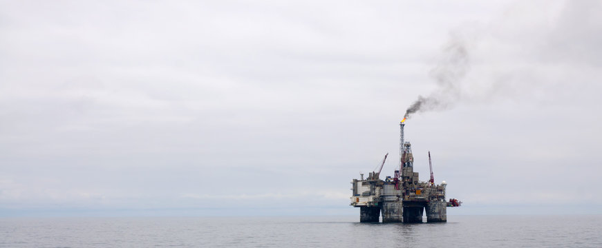 Offshore Oil Platform in the North Sea 