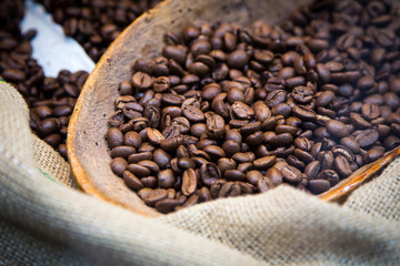 Fresh coffee beans background