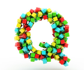 Letters Q of colorful cube.