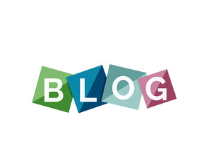 Word concept on color geometric shapes - blog