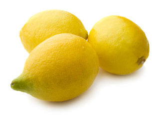 Tree lemons isolate on white background 