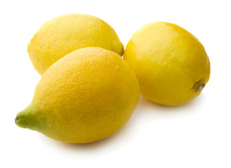 Tree lemons isolate on white background 