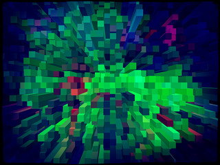 Multicolored grunge square shape geometric background.