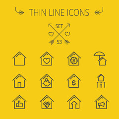 Real Estate thin line icon set