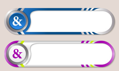 Fototapeta premium Vector buttons for your text and ampersand