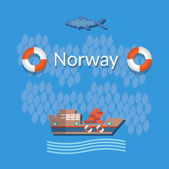 Norway: industrial fishing, sea fishing, fish boats, cargo