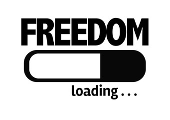 Progress Bar Loading with the text: Freedom