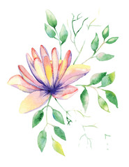 Abstract watercolor flower