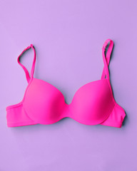 Cotton Bra on violet background