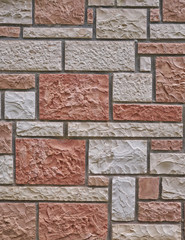 red and white marble wall detail