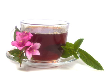 tea with pink flowers balm from nature