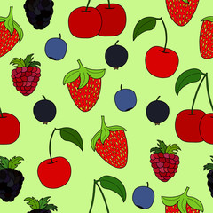 abstract doodle berry seamless pattern