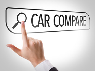 Car Compare written in search bar on virtual screen