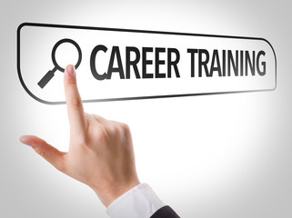 Career Training written in search bar on virtual screen