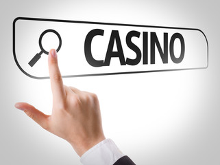 Casino written in search bar on virtual screen