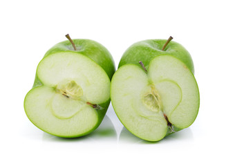 green apple on white background