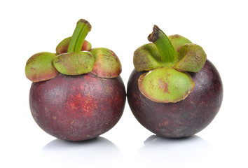 Mangosteen on white background
