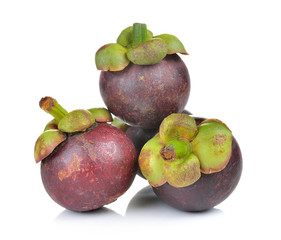 Mangosteen on white background