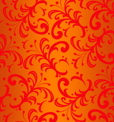 Background of  Red Floral Spiky Swirls