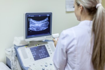 Obraz na płótnie Canvas Ultrasound, Medical Equipment, Ultrasound Machine.