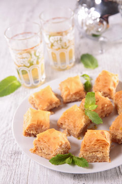 baklava and tea