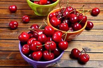Bowl with cherries fruit