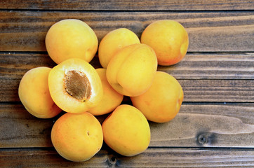 Naklejka na ściany i meble Group of apricots fruit